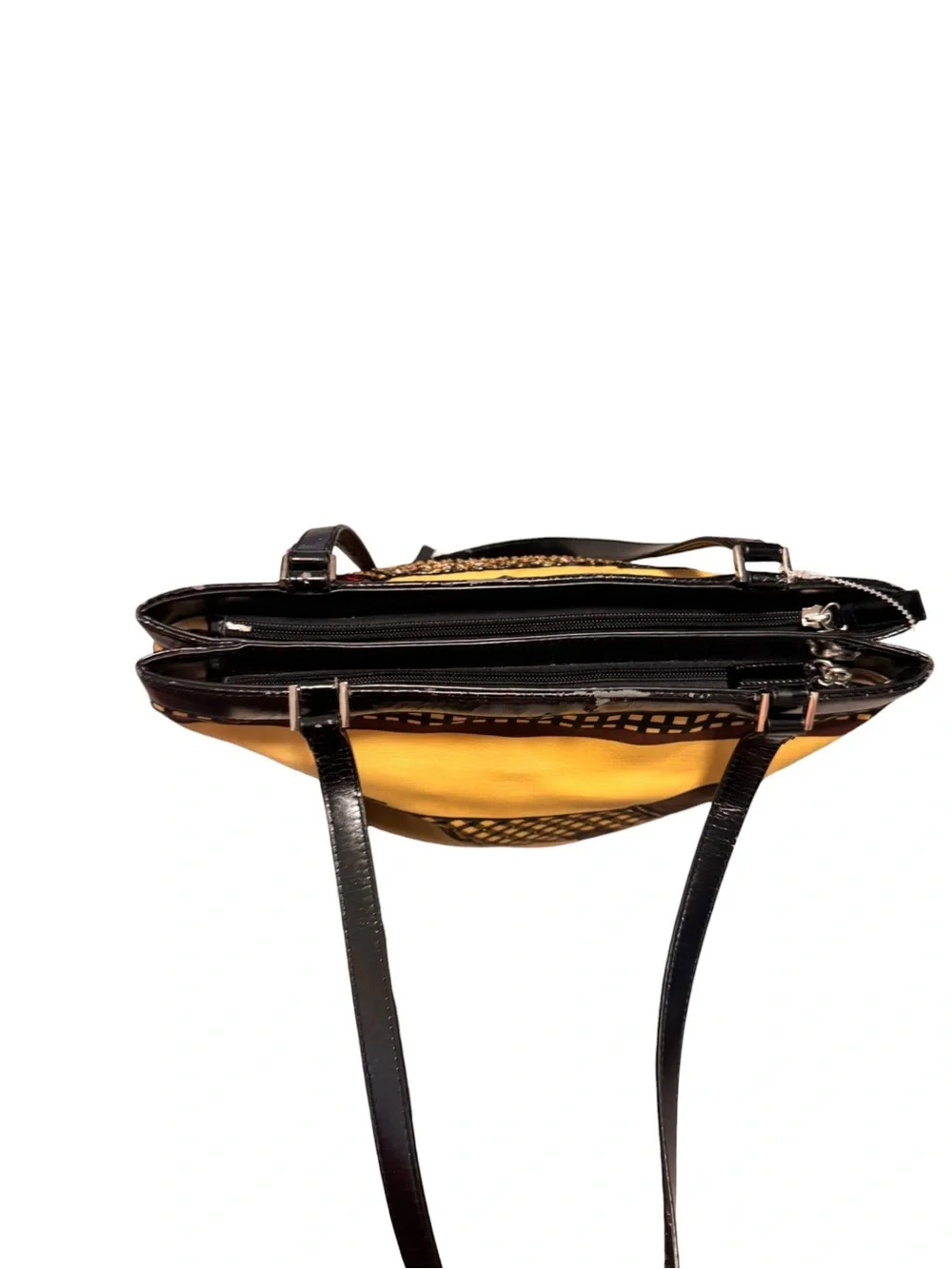 VANI Dachshund Dog Sequin Handbag Yellow Black Novelty Purse Tote Y2K Shoulder